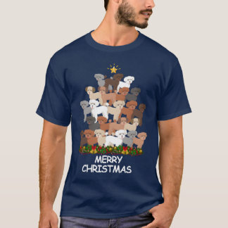 T-shirt Poodle Christmasree Joyeux ami de Noël