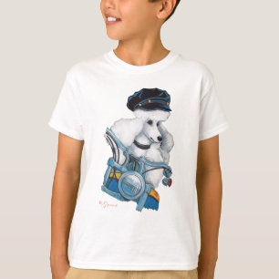 T-shirt Poodle de poulet blanc