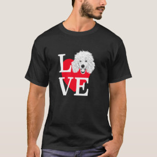 T-shirt Poodle Love Coeur mignon Poodle