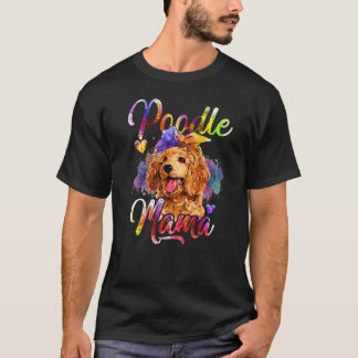 T-shirt Poodle Mama Colorful Poodle Chien Maman
