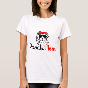 T-shirt Poodle Maman Vintage Funny mignon chien Poodle Mam