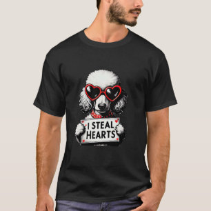 T-shirt Poodle mignon Je Voler Coeurs Enfants Hommes Femme