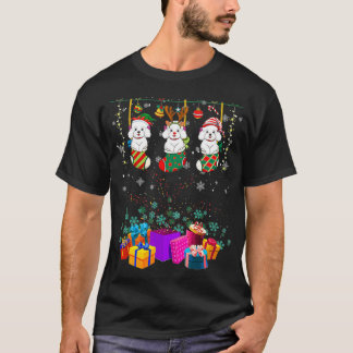 T-shirt Poodle Noël lumières Cadeau Funny Chaussettes de N