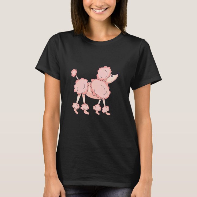 T-shirt Poodle rose mignon (Devant)