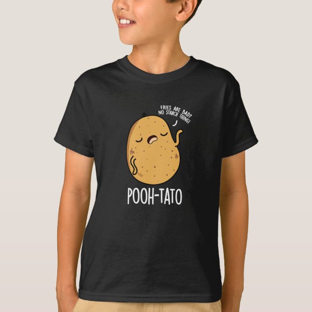 T-shirt Pooh tato drôle Pun de pomme de terre foncé BG (Devant)