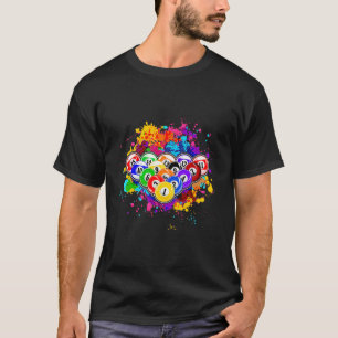 T-shirt Pool Balls Watercolor Sports Pool Player Huit Bal