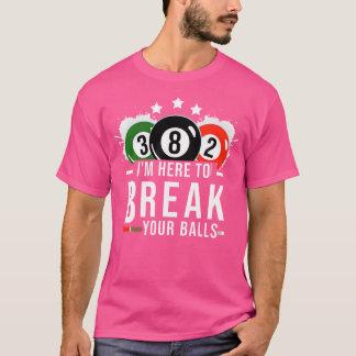T-shirt Pool Billard Billard Billard Pool Ballons de ruptu