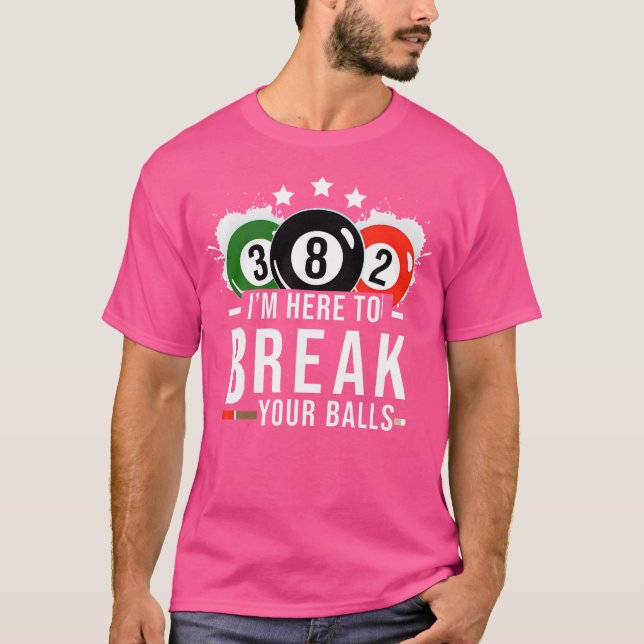 T-shirt Pool Billard Billard Billard Pool Ballons de ruptu (Devant)