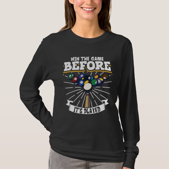 T-shirt Pool Billiards Cue Sports Professional Pool Player (Devant)