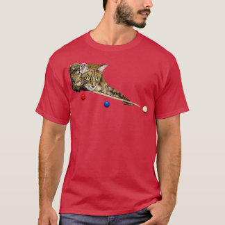 T-SHIRT POOL ET SNOOKER CAT 8 BALL 9 BALL CAT JOUER
