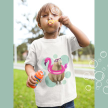 Pool Party Cute Capybara Flamant rose rose Flotte