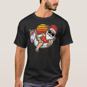 T-shirt Pool Party Père Noël Noël en juillet