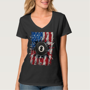 T-shirt Pool Snooker Billard Joueur 8 Ball USA Américain