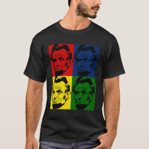 T-shirt Pop art Abe Lincoln Portrait 4 couleurs - Chemise