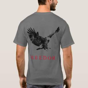 T-shirt Pop Art Black White Freedom Eagle Landing
