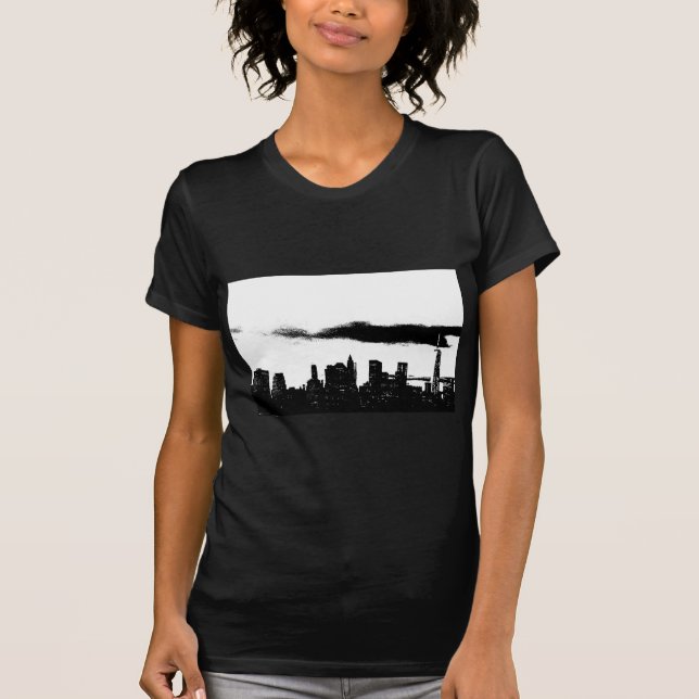 T-shirt Pop Art Black White New York City (Devant)