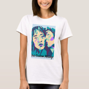 T-shirt Pop art Blue Green et Cyan Whisper