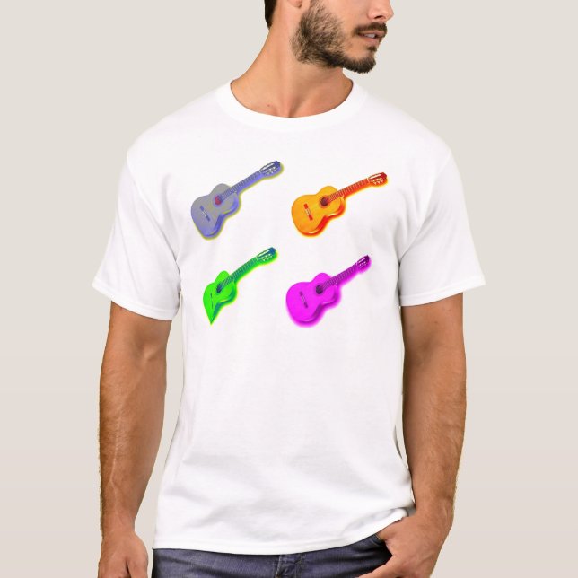 T-shirt Pop Art classique Guitare espagnole (Devant)