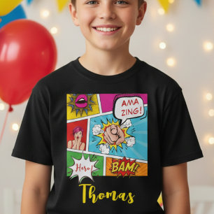 T-shirt Pop art comic gamin