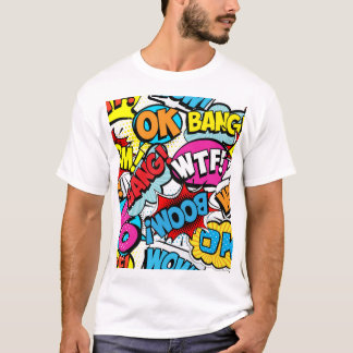 T-shirt Pop Art Comic : Retro Motif sans couture