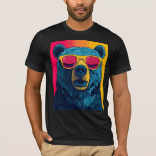 T-SHIRT POP ART COOL OURS BRUN