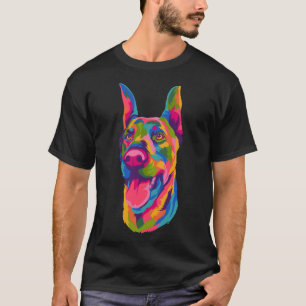 T-shirt Pop Art Doberman mignon Paw Pet Pet Hommes Femmes 