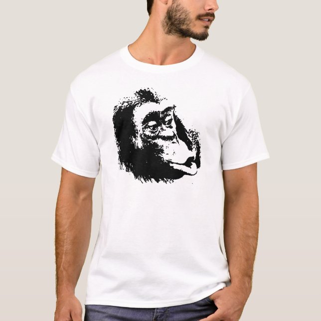 T-shirt Pop Art drôle Chimpanzé (Devant)