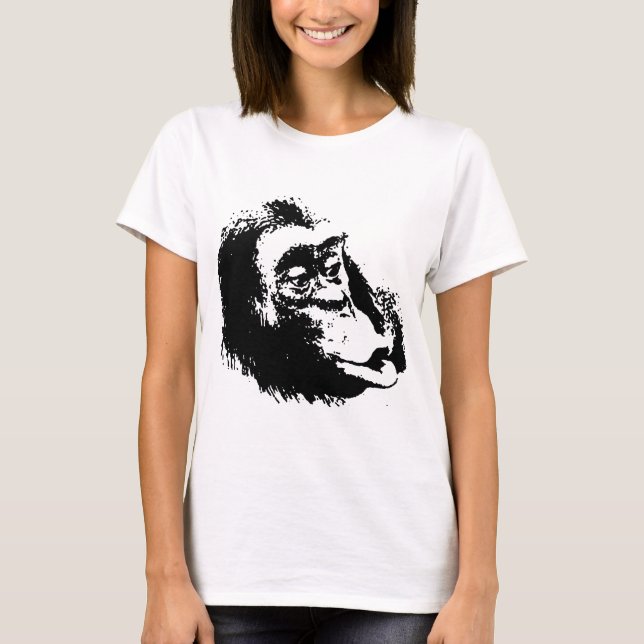 T-shirt Pop Art drôle Chimpanzé (Devant)