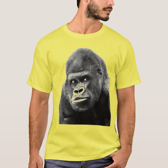 T-shirt Pop Art Gorilla Jaune Grey (Devant)