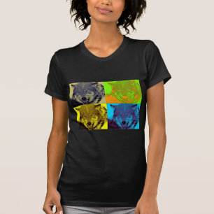 T-shirt Pop Art Grey Wolf