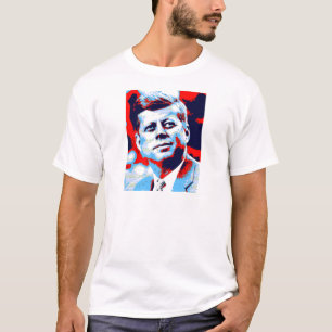 T-shirt Pop Art JFK John F. Kennedy Red Blue