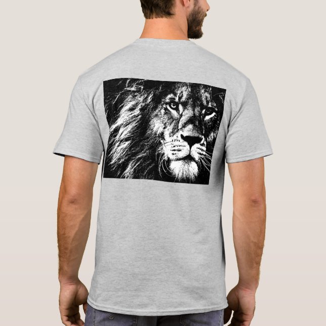 T-shirt Pop Art Lion face arrière côté impression Modèle M (Dos)