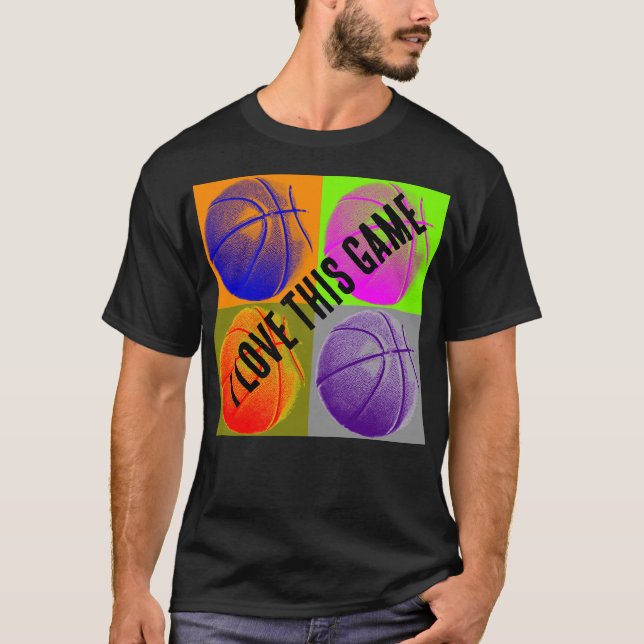 T-shirt Pop Art Love Basketball Jeu (Devant)