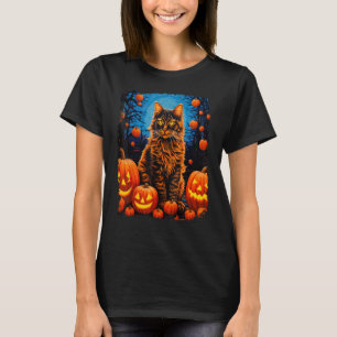 T-shirt Pop Art Maine Coon Chat Halloween