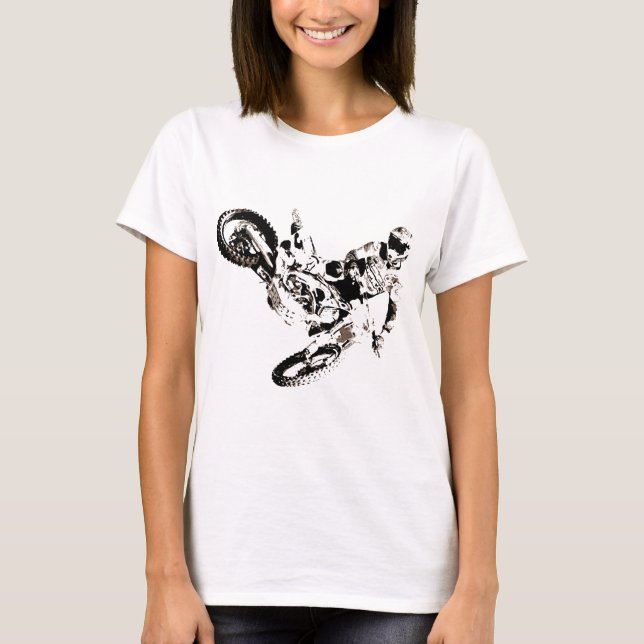 T-shirt Pop Art Motocross Motorcyle Sport (Devant)