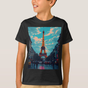 T-shirt Pop Art Paris - Vibrant Retro Cityscape