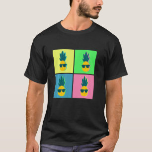 T-shirt Pop Art Pineappa Lunettes de soleil Vibes d'été Tr