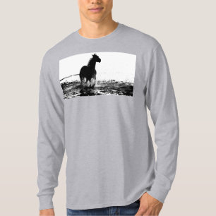 T-shirt Pop Art Runse Horse Modèle Élégant Grey