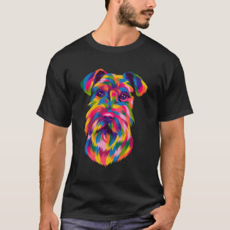 T-shirt Pop Art Schnauzer Cute Paw Pet Pet Cadeau Hommes F