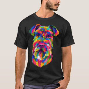 T-shirt Pop Art Schnauzer Cute Paw Pet Pet Cadeau Hommes F