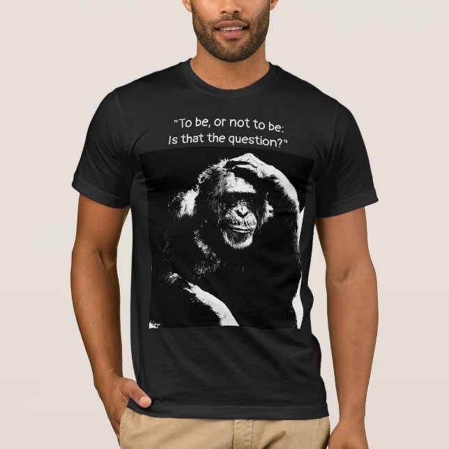 T-shirt Pop Art Thinking Monkey Être ou ne pas être Hommes (Devant)