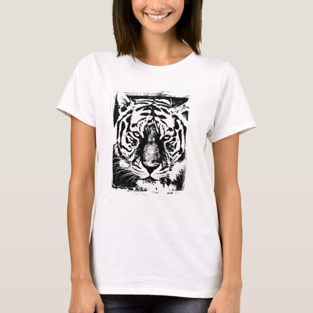 T-shirt Pop Art Tiger Head Modèle moderne élégant (Devant)