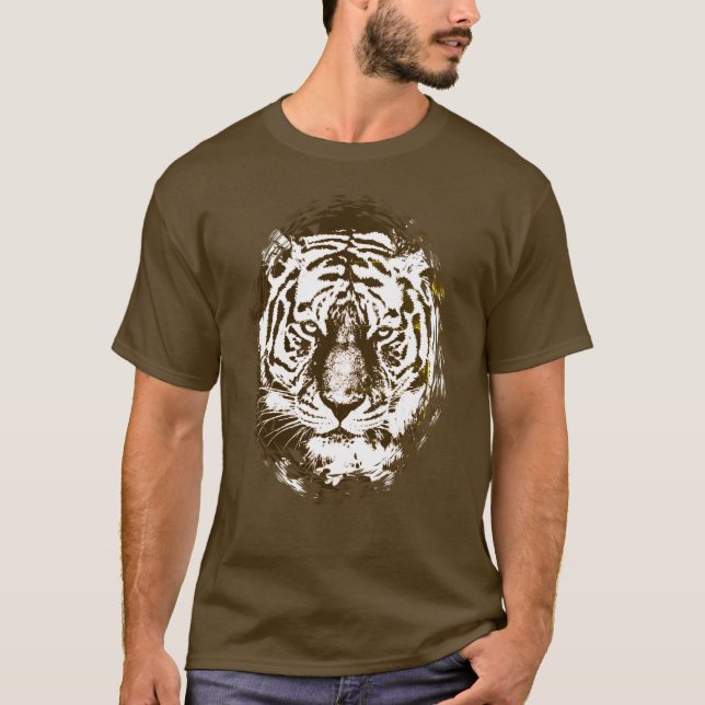 T-shirt Pop Artwork Tiger Head Elégant Modèle moderne (Devant)