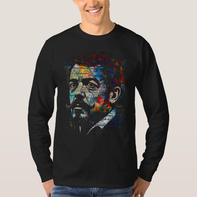 T-shirt Pop Claude Debussy Composer Piano (Devant)