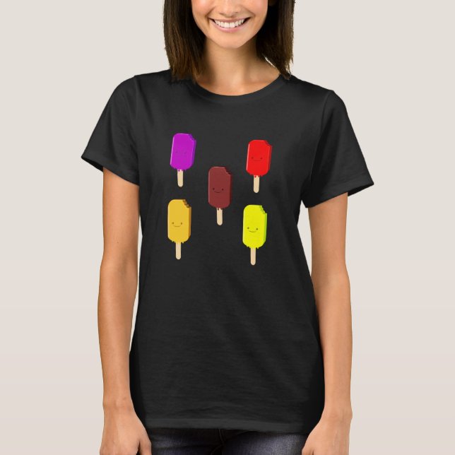 T-shirt Pop De Glace Fruit Et Bar À Glace Chocolat (Devant)
