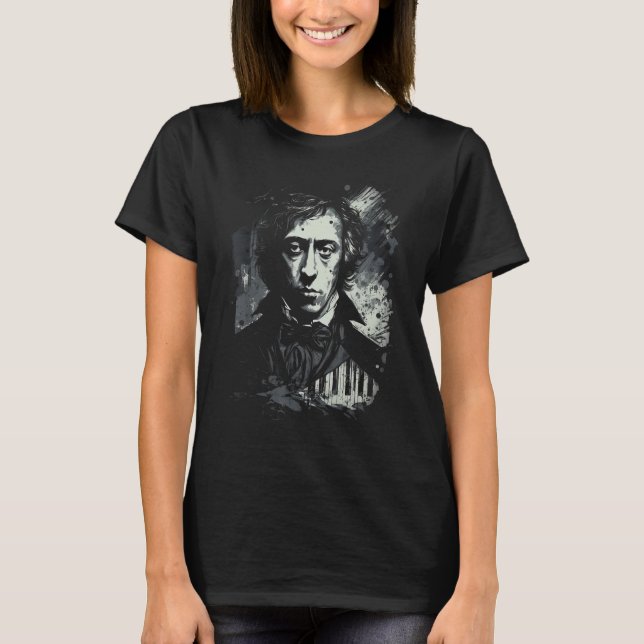 T-shirt Pop Frederic Chopin Music Composer Piano (Devant)