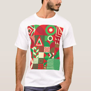 T-shirt Pop géométrique : Carreaux Abstraits colorés.