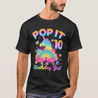 T-shirt Pop It 10E Anniversaire Fille Unicorne Pop It