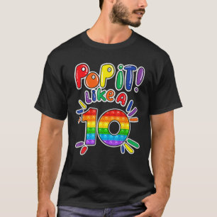 T-shirt Pop It 10E Anniversaire Filles Garçons 10 Ans Fidg