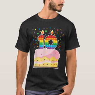 T-shirt Pop It 10E Anniversaire Gâteaux Filles Garçons 10E